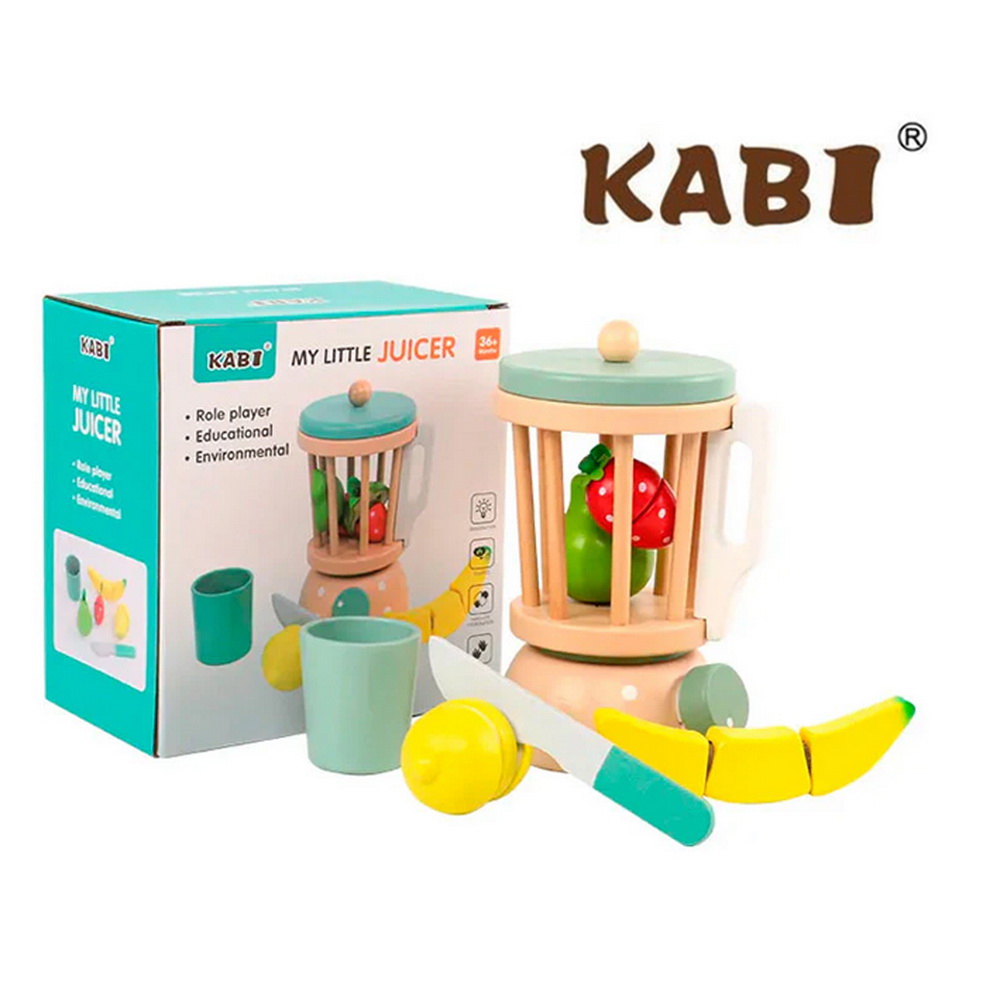 LICUADORA MADERA CON FRUTAS